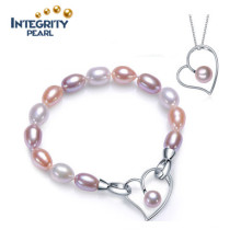 El último diseño de la joyería de la perla fijó la joyería determinada de la perla de agua dulce natural del 100%